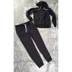 Polo Ralph Lauren Fleece Full Zip Sweatsuit Set Black Mens Small Matching
